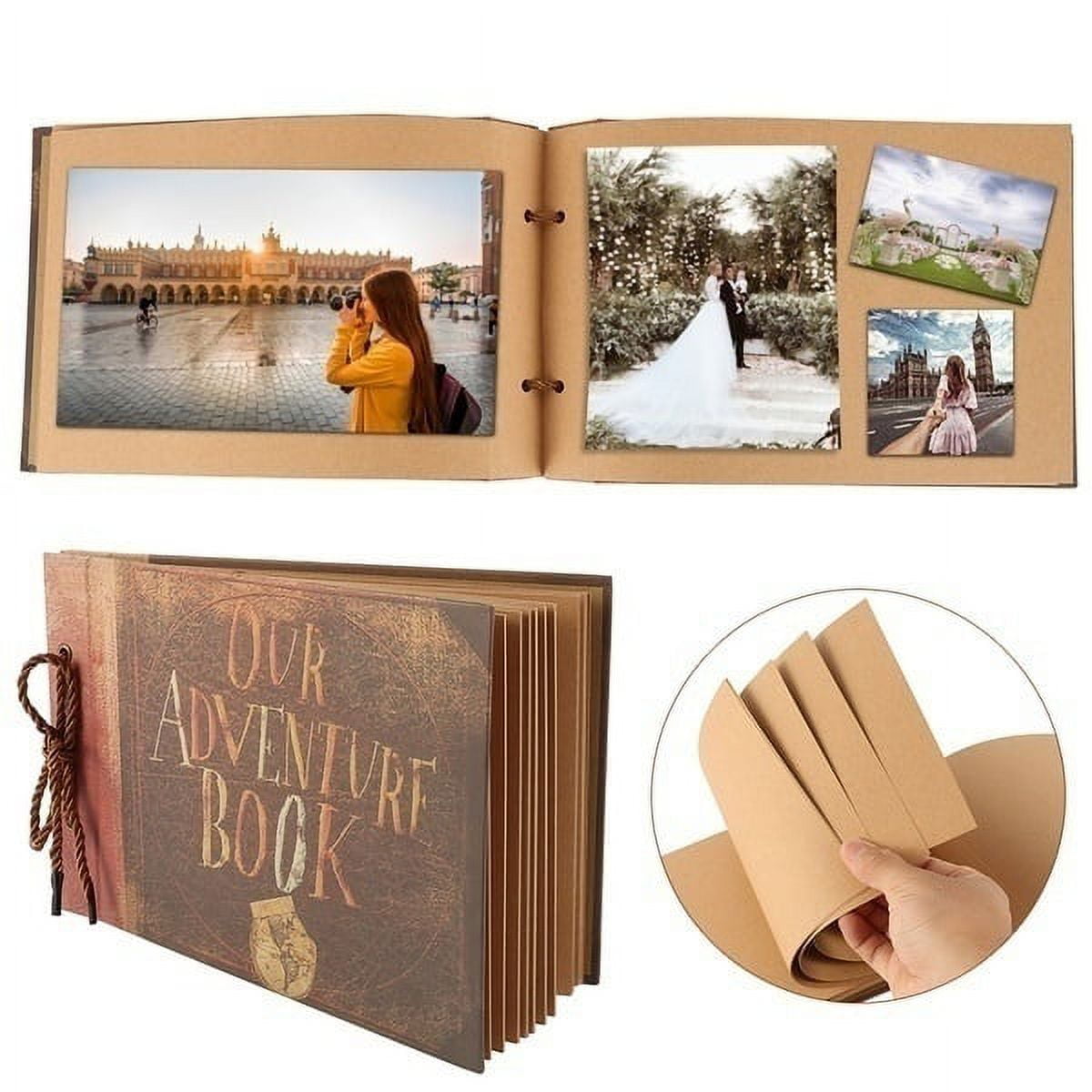 DIY Handmade Our Adventure Book Photo Album Scrapbook Album + Set Album Accessories, Retro Album, Wedding Photo Album, Anniversary