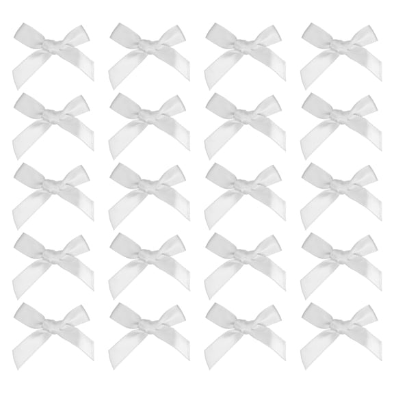 Uxcell 20 pcs Mini Hair Bows, 2" Cute Satin Bow Hair Clips Small Ribbon Barrettes Tiny Bowknot Hairclip for Women Teen Girls Hairstyle Accessories, White