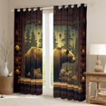 thumbnail image 2 of Homewish Safari Bear Black Out Curtains,Country Farmhouse Cabin Curtains Pack of 2 (42x63 Each),Brown Pine Cone Bedroom Curtains For Boys,Super Cozy Room Decor, 2 of 6