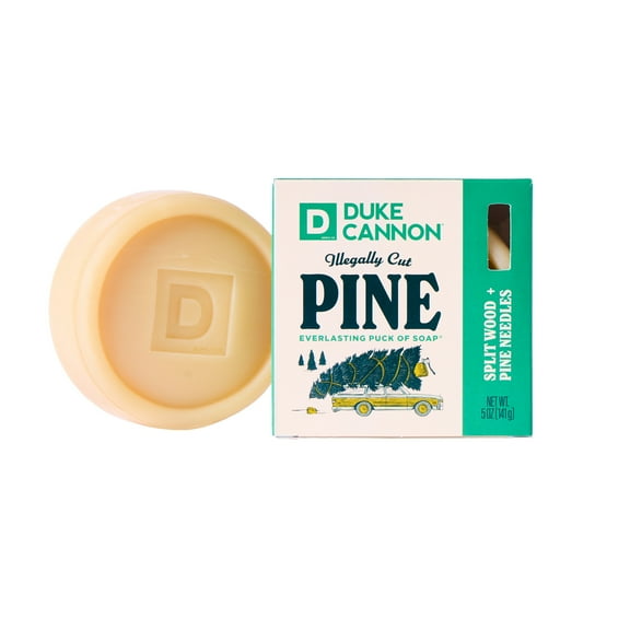 Duke Cannon Everlasting Puck of Soap for Men, Holiday Illegally Cut Pine, 5 oz Soap Puck