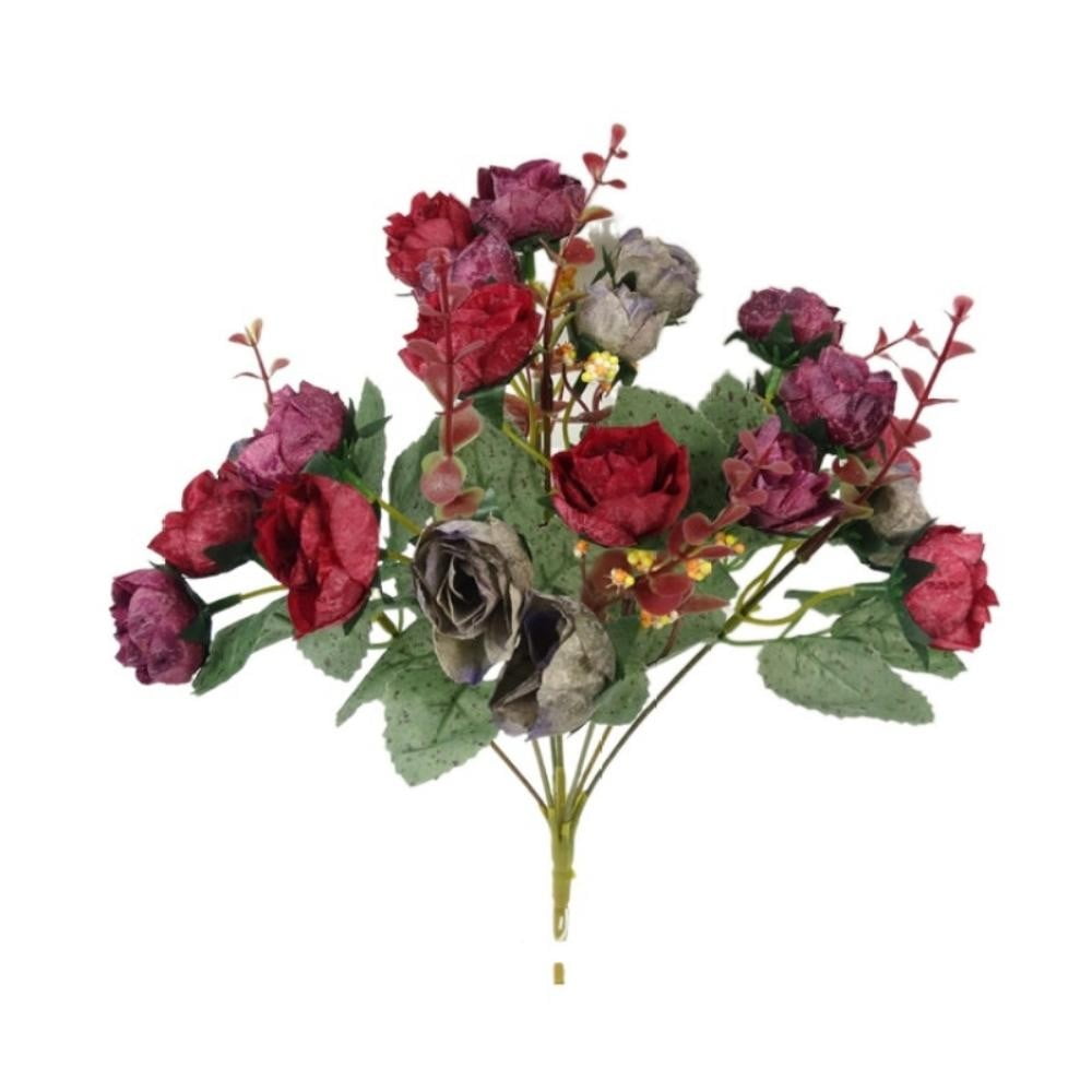 21Heads Artificial Rose Flower Fake Silk Flower Wedding Party Bouquet Home Decor 