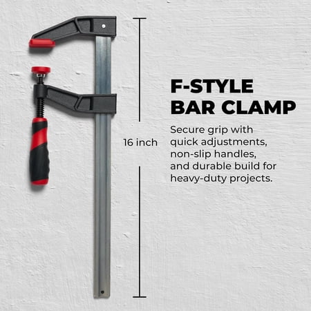 12 Inch F-Style Bar Clamp Set with Padded Jaws Heavy Duty Hardened Iron Rail for Woodworking