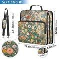 thumbnail image 2 of FORMRS Zipper Binder with Shoulder Strap 2-inch Ring 500 Sheet Capacity File Bag, Beige Floral Garden, 2 of 5