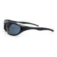 thumbnail image 3 of Mens Rimless Oval Round Sport Wrap Around Plastic Y2K Sunglasses All Black, 3 of 4