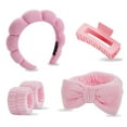 thumbnail image 2 of 5 pieces/set Sponge Spa Face Wash Headband Soft and Warm Coral Velvet Hair Hoop Hair Strap Wristband Skincare Makeup Removal Shower Female, 2 of 9
