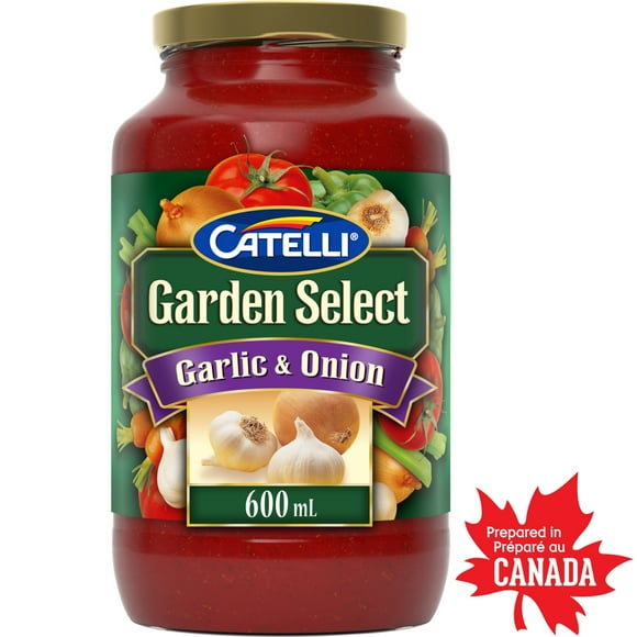 Catelli Garden Select Garlic & Onion Pasta Sauce, 600 mL Jar, Catelli Garden Select Tomato Sauce Garlic Onion 600ML