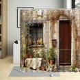 thumbnail image 5 of Retro Street Flowers Shower Curtains Spring Floral Plants Vintage Door European Style Garden Bathroom Decor Polyester with, 5 of 7