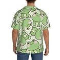 thumbnail image 5 of Xecao offers the Cute Frog for Men's Casual Short-sleeved Shirt, a button-up collared shirt with a pocket, perfect for beach vacations and yacht travel in the 3X-Large size., 5 of 7