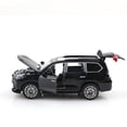 thumbnail image 1 of Réplica de coche de juguete todoterreno a escala 1/36, metal fundido a presión, juguete para niño, cuatro puertas que se pueden abrir y función de retroceso.,lei negro, 1 of 7