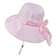 thumbnail image 3 of SkyAuks UV Sun Visor Sun Hats for Women with Hat Clip, Wide Brim Bucket Hats with Bow, Pink, 3 of 8