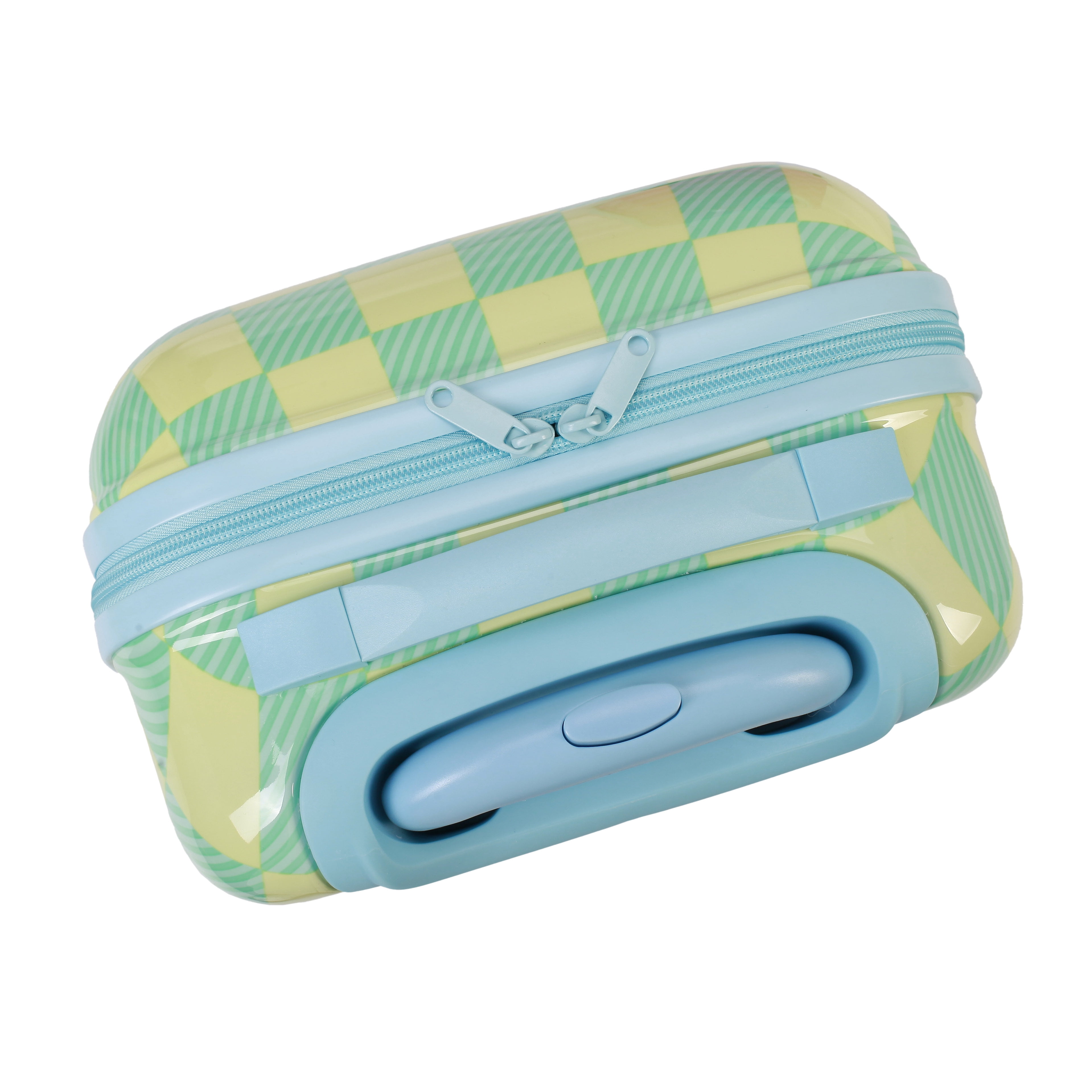 CRCKT Kids Boy 21" Checker Hardside Carry-on Luggage With 360 Spinner Wheels, Buzzing Bees, Neon Yellow and Blue