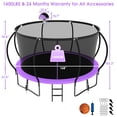 thumbnail image 2 of Jump Into Fun 14FT Trampoline 1400LBS for 8 Kids and Adults, Galvanized Anti-Rust Coating Pumpkin Outdoor Trampolines with Enclosure and Basketball Hoop, Lights, Sprinkler, Gift Family Use, 2 of 7
