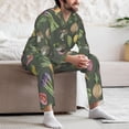 thumbnail image 5 of Mens Pajamas Set, vegetable Print Button-Down Pajamas for Men Long Sleeve Mens Sleepwear Lounge Pjs Set, 5 of 5