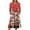 Vermilion, variant on Women's Christmas Printed Fashionable Loose Round-Neck Dress, Holiday Print, Casual Wear, Retro Style, Comfort Fit, Everyday Dress, Festive,Hot Pink,XL