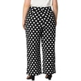 thumbnail image 3 of CURVY GLAM Women's Plus Size Elastic Waist Wide Leg Palazzo Oversize Pants 1X Black, 3 of 7