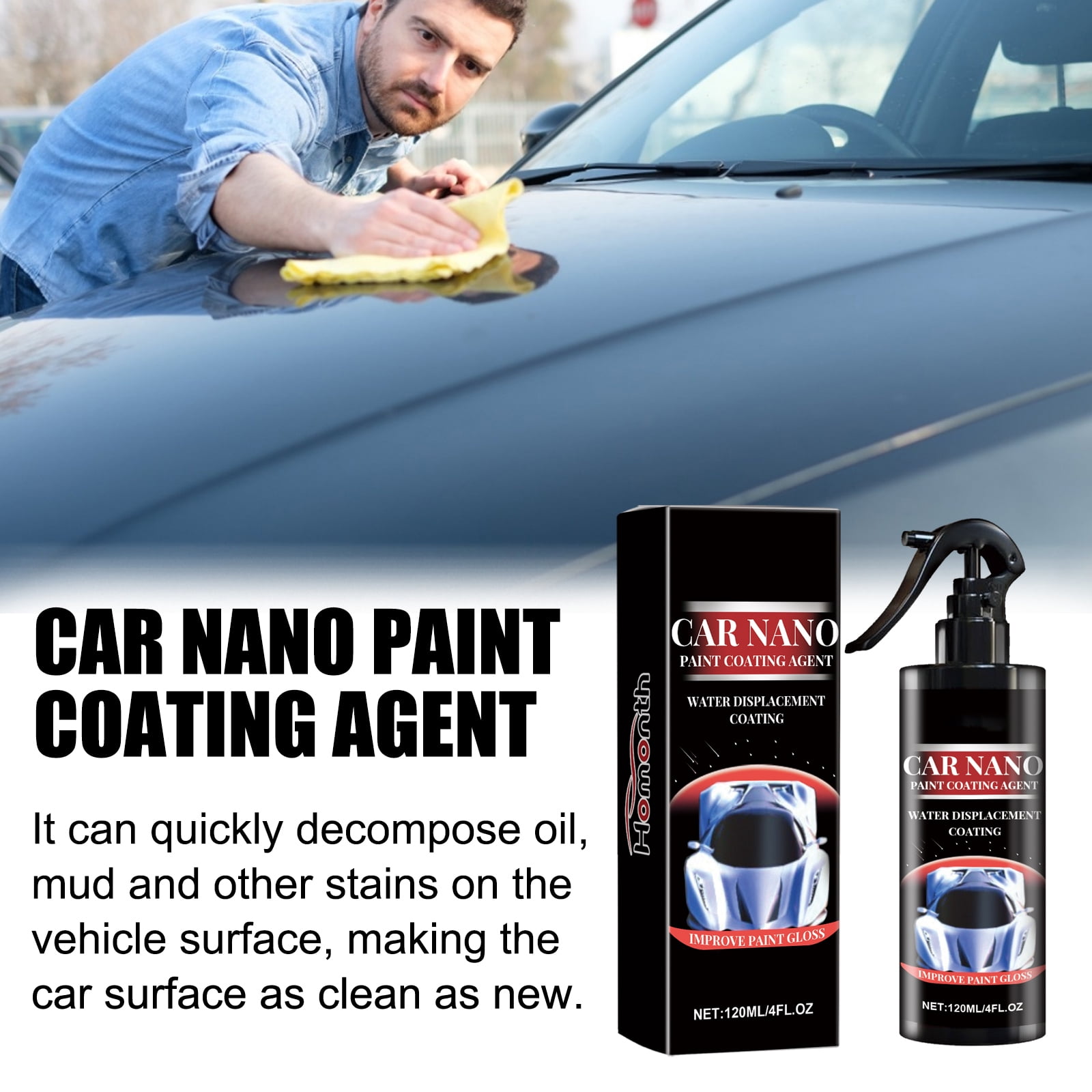 Alvantor Car Coating Spray, Car Wax and Ceramic Coating, Paint Protection for Car, 4fl.oz