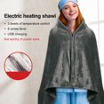 thumbnail image 4 of Openpig Electric Heating Blanket (150x85cm) USB Charging Heated Shawl Zipper Warm Shawl Coral Fleece Plush with 3 Heat Level Settings for Car Office Home Travel, 4 of 9