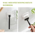 thumbnail image 5 of Self Adhesive Razor Hooks Shower Waterproof Shaver Hook for Desk Wall Home Office Wire  White, 5 of 7