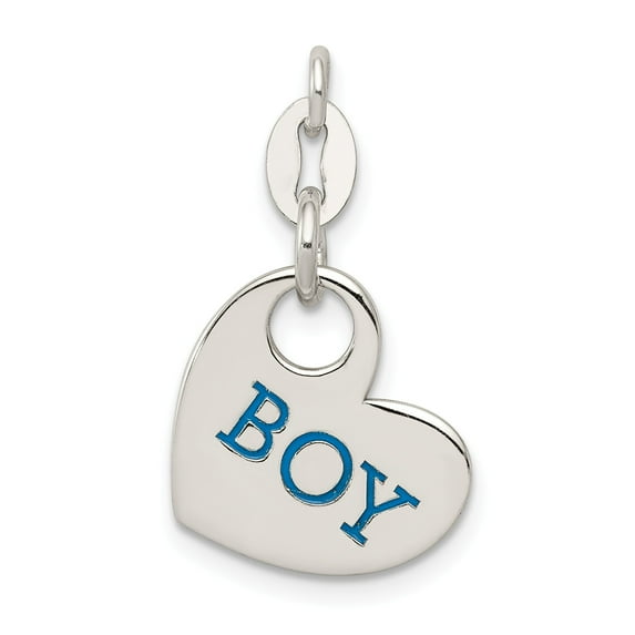 Sterling Silver Polished Enamel Charm