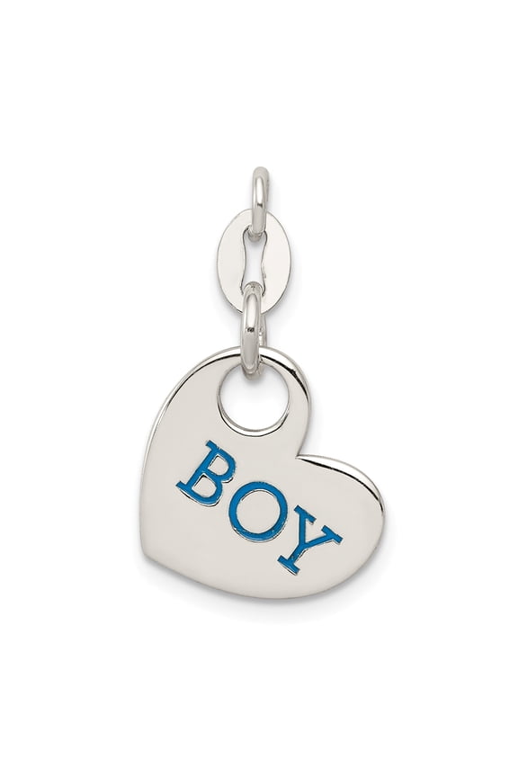 Sterling Silver Polished Enamel Charm