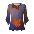 thumbnail image 3 of TSADFHJI Hauts Pailletés pour Femmes Aguichant Mode Décontractée Col en V Imprimé 3D T-Shirt de Base m Violet, 3 of 3