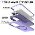 thumbnail image 2 of Invisible Stand Case for iPhone 15 Pro,Dteck Military Grade Shockproof 3-Layer Protection Case Hybris PC/TPU Hidden Kickstand Back Cover, Purple, 2 of 5