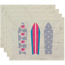 Simply Daisy 18" x 14" Triple Surf Geometric Print Placemats, Set of 4