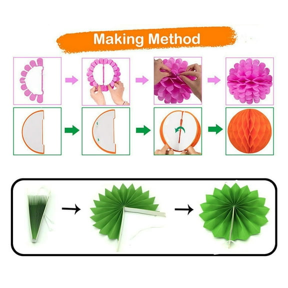 Widget,28pcs Happy Birthday Party Favors Banner Paper Pompoms Birthday Fans Swirls Balls Paper Fans Swirls Decorations Supplies Party Happy Birthday Banner Supplies Party Favors