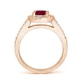 thumbnail image 2 of ANGARA Natural Classic Oval 1 ct Ruby Halo Engagement Ring with Diamond Accents in 14K Rose Gold for Women (Size-7x5mm) | July Birthstone, Anniversary, Jewelry Gift for Women | Natural Ruby Ring, 2 of 11