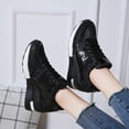 thumbnail image 6 of NOKIO Women's Slip On Breathable Mesh Walking Tennis Shoes Lightweight Comfort Wedge Platform Casual Sneakers for Gym Travel Work Zipper Platform Trainers Lace Up Womens Casual Shoes, 6 of 7
