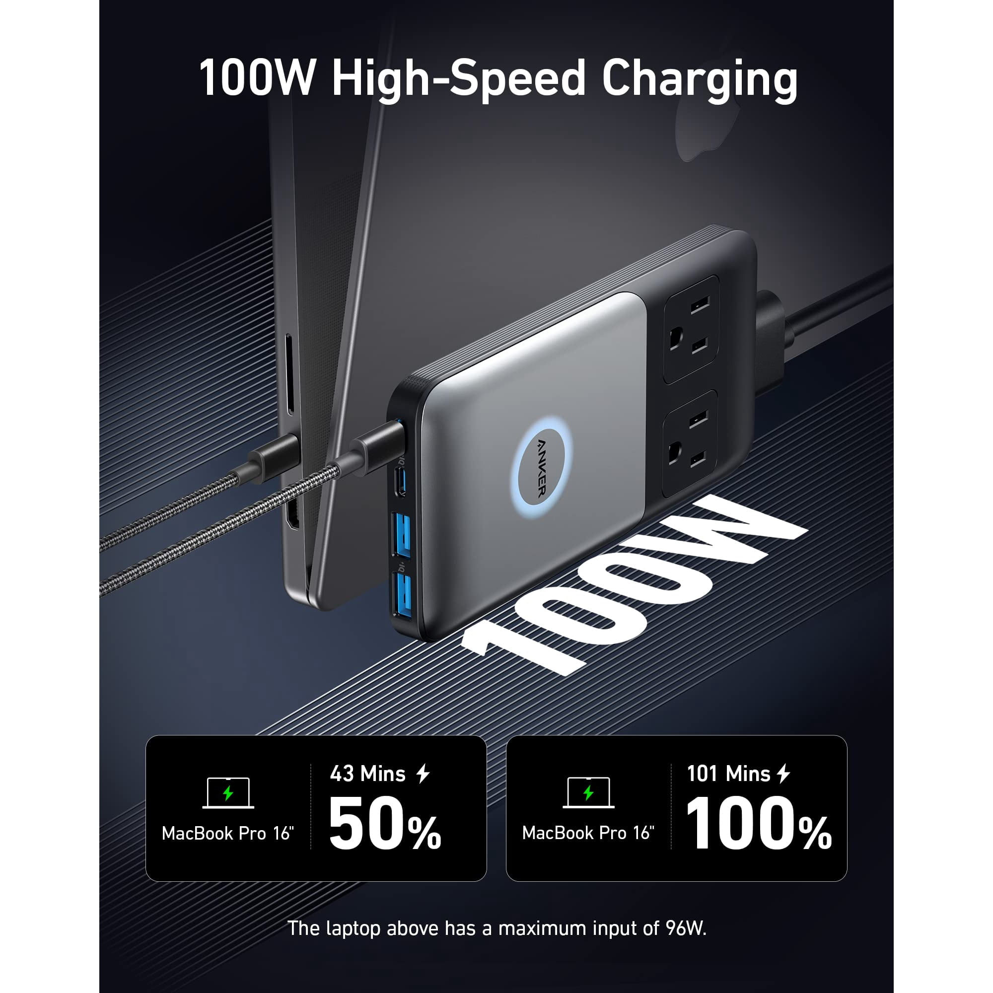 ANKER 727 CHARGING STATION (GANPR… Anker 727 Charging Station (GaNPrime 100W), Compact Power