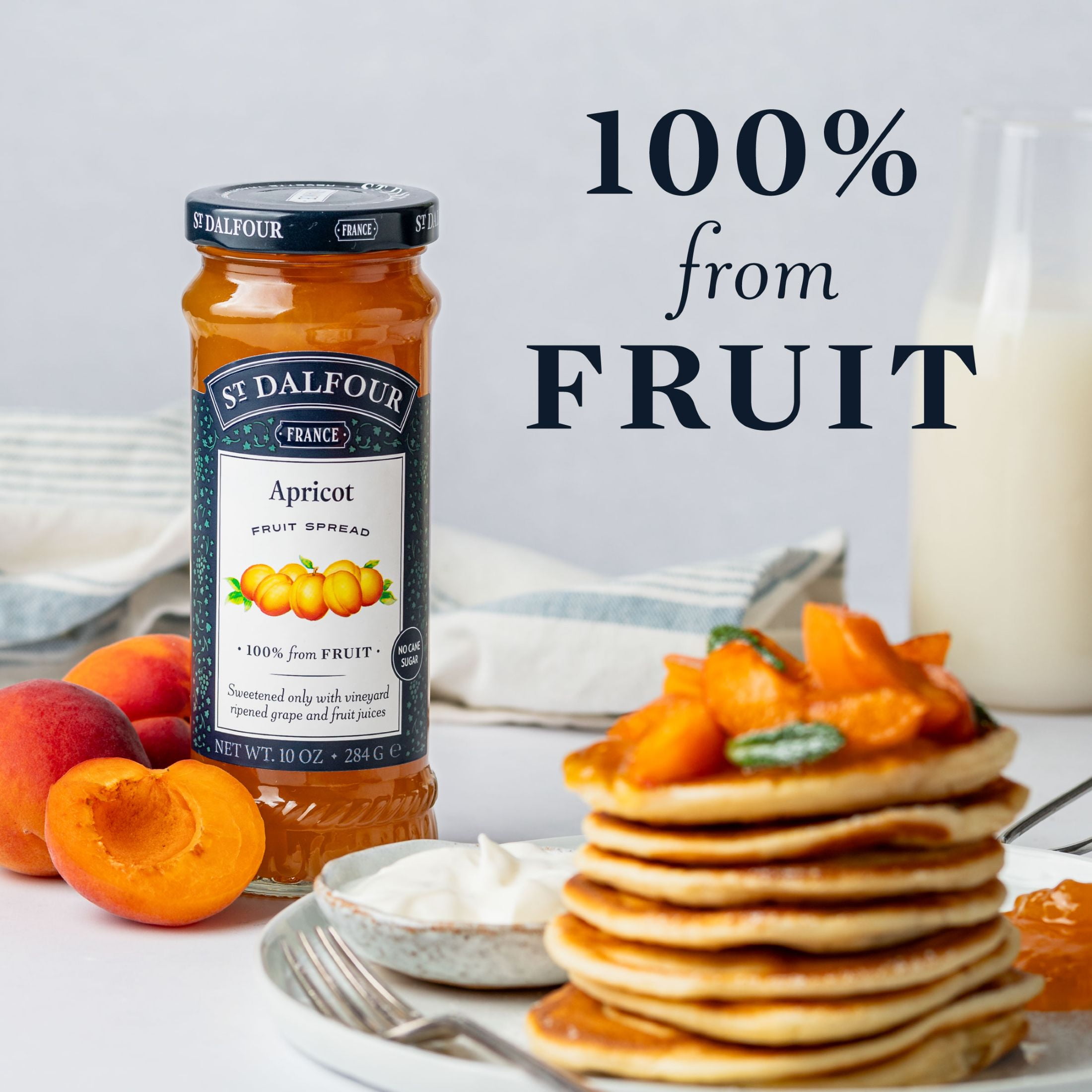 St Dalfour Apricot Fruit Spread, 100% from Fruit, Vegan & Gluten
