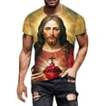 thumbnail image 4 of Wyzesi T-Shirts en Laine Hommes Randonnée Hommes T-Shirt Imprimé Numérique 3D Chemise à Manches Courtes Haut Col à Revers T-Shirts de Compression Hommes Amincissant Corps, 4 of 4