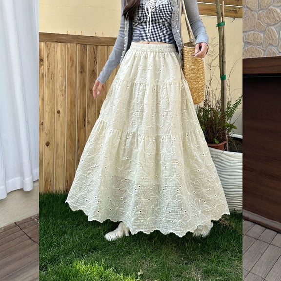 Comfortable Casual Textured Wear for Women Women's Casual Irregular Cake Skirt Skirt Women's Mid-Length High-Waisted Gauze Skirt Women's Breathable Large Size Attire