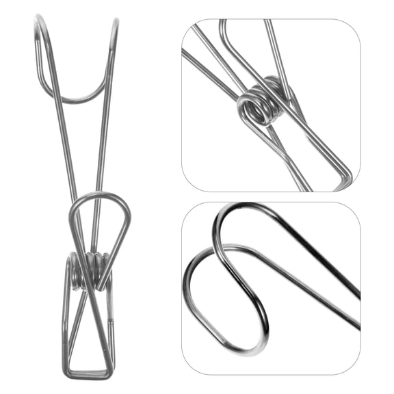 Healifty 10Pcs Adjustable Stainless Steel Pants Clips with Convenient Hook in Plated Silver