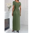 thumbnail image 3 of Women's Short/Long Sleeve Loose Plain Long Maxi Casual Dresses with Pockets, 3 of 5