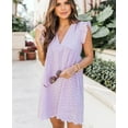 thumbnail image 6 of QWZNDZGR 2022 New Mid-Length Dress Lace Jacquard Cut-Out Pocket Lining Shorts V-Neck Large Dress, 6 of 8