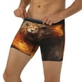 thumbnail image 3 of Salouo Cool Fire Lion Pattern Men's Boxer Briefs, Soft & Breathable Underwear Elastic Waistband Briefs for Men,1-Pack, 3 of 7