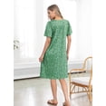 thumbnail image 6 of MINTREUS Nightgown Short Sleeve for Women Sleepwear V Neck Nightshirt House Dress with Pockets, 6 of 7