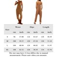 thumbnail image 2 of Pantalones Monos Cuello en V Una pieza Color sólido Bolsillos para mujer Traje diario Ygjytge Caqui T XL para Mujer, 2 of 5