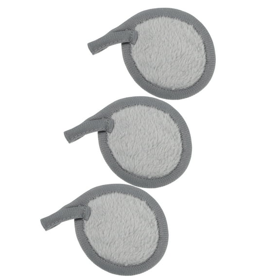 Vocoste Soft Flannel Pads Reusable Makeup Remover Pads Facial Cleansing Pad for Most Skin Types Gray 3 Pcs