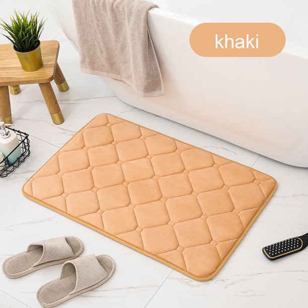 Juego de alfombrillas de baño de espuma viscoelástica, gruesas, suaves y absorbentes, con contorno para inodoro, antideslizantes, de secado rápido, 40,6 x 60,9 cm, color camello