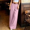 thumbnail image 4 of Utoimkio High Waist Pleated Wide Leg Dress Pants for Women Casual Office Trousers with Pockets, 4 of 7