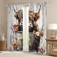 thumbnail image 2 of Manfei Floral Highland Cow Black Out Curtains for Boys Girls,Farmhouse Animal Curtains Pack of 2 (42x63 Each),Vintage Aesthetics Bedroom Curtains,Luxury Bedroom Decor, 2 of 6