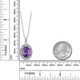 thumbnail image 3 of Gem Stone King 925 Sterling Silver Purple Amethyst Pendant Necklace for Women (6.54 Cttw, Oval 14X10MM, Gemstone February Birthstone, with 18 inch Silver Chain), 3 of 5
