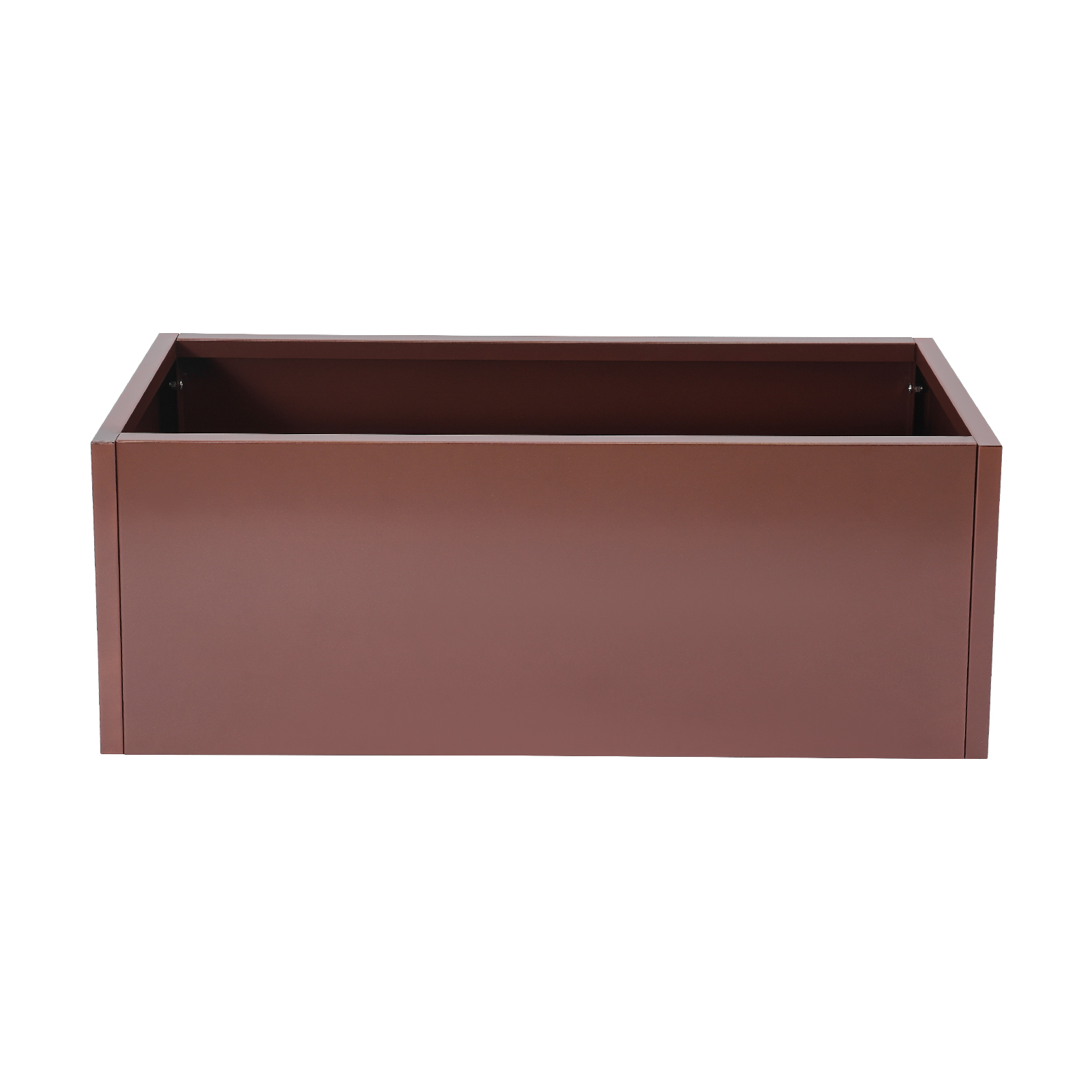 Modern Rectangular Flower Box, 38x15x15 in, Durable Steel with High-Temperature Painting, Smooth Edges, Tool-Free Assembly, Suitable for Balcony, Entrance, Deck