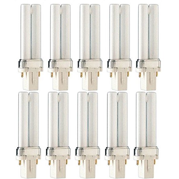 Sterl Lighting Pack of 10 PLS Single Tube 2 Pin Compact Fluorescent