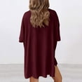 thumbnail image 4 of Workout Sets for Women 2 Piece Set Short Sleeve Oversized T-shirt High Waisted Yoga Biker Shorts Tunic Tops Summer Outfits, 2XL, 4 of 6