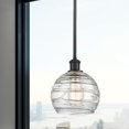 thumbnail image 2 of Innovations Lighting  Athens Deco Swirl - 1 Light 8" Stem Hung Mini Pendant Matte Black, 2 of 2