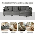 thumbnail image 5 of EUROCO 105" Longer Curved Sectional Sofa Couch for Living Room, Chenille Combination Modular Sofa with 3 Pillows and Wood Frame,Modern Upholstered 3 Seater Couches for Home Office, 5 of 12